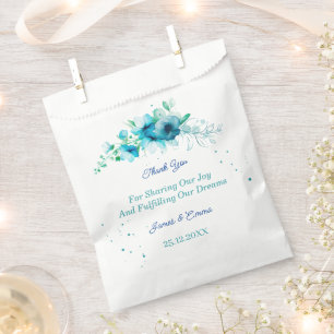 Elegante Blue Blume Custom Wedding Geschenktütchen