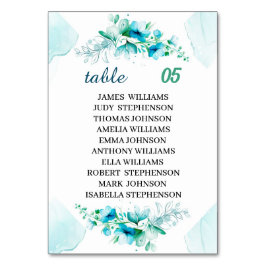 Elegante Blue Blume Custom Wedding Tischnummer