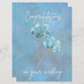 Elegante Blue Blume Herzlichen Glückwunsch Hochzei (Vorne/Hinten)