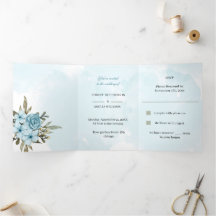 Elegante Blue Blume Personalisiert Wedding