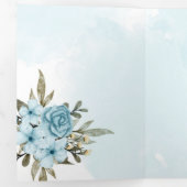 Elegante Blue Blume Personalisiert Wedding Dreifach Gefaltete Einladung (Innen Erste Seite)
