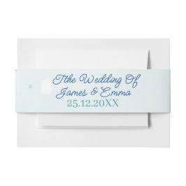 Elegante Blue Blume Personalisiert Wedding Einladungsbanderole