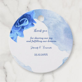 Elegante Blue Blume Personalisiert Wedding Geschenkanhänger