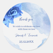 Elegante Blue Blume Personalisiert Wedding