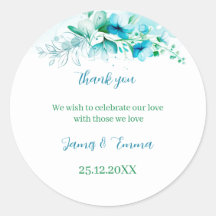 Elegante Blue Blume Personalisiert Wedding