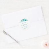 Elegante Blue Blume Personalisiert Wedding Runder Aufkleber (Umschlag)