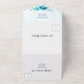 Elegante Blue Blume Save the Date Personalisiert All In One Einladung (Außenbereich)