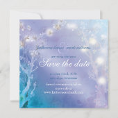 Elegante Blue Blush Wedding Save the Date Card (Vorderseite)