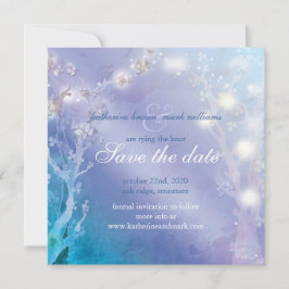 Elegante Blue Blush Wedding Save the Date Card