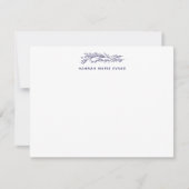 Elegante Blue Botanical Note Card Mitteilungskarte (Vorderseite)