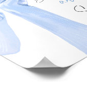 Elegante Blue Bow Baby Shower Babies sind süß Poster (Ecke)