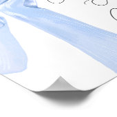 Elegante Blue Bow Baby Shower Cards und Geschenke Poster (Ecke)