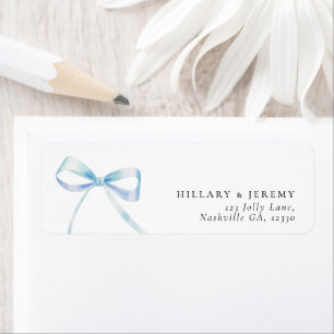 Elegante Blue Bow Boy Baby Shower Rücksendeadresse