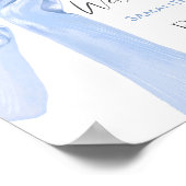 Elegante Blue Bow Coquette Baby Dusche Willkommen Poster (Ecke)