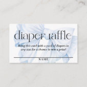 Elegante Blue Bow Diaper Raffle Boy Baby Dusche Begleitkarte (Vorderseite)