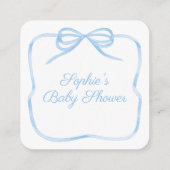 Elegante Blue Bow QR Code Duwer Registry oder UAWG Begleitkarte (Rückseite)