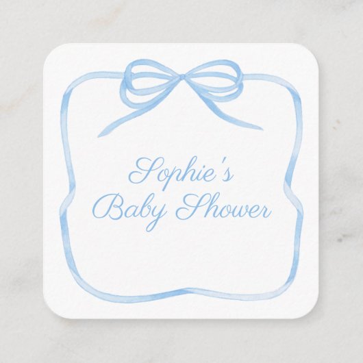 Elegante Blue Bow QR Code Duwer Registry oder UAWG Begleitkarte (Rückseite)