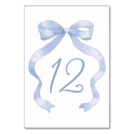 Elegante Blue Bow-Tischnummer Tischnummer
