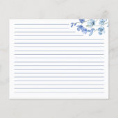 Elegante Blue Brautparty Rezept Card (Rückseite)