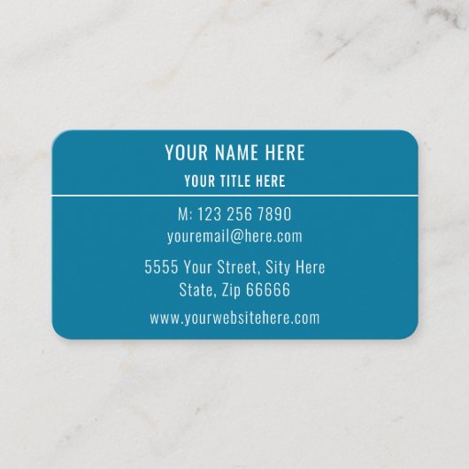 Elegante Blue Business Card - Ihr eigenes Design Visitenkarte (Vorderseite)