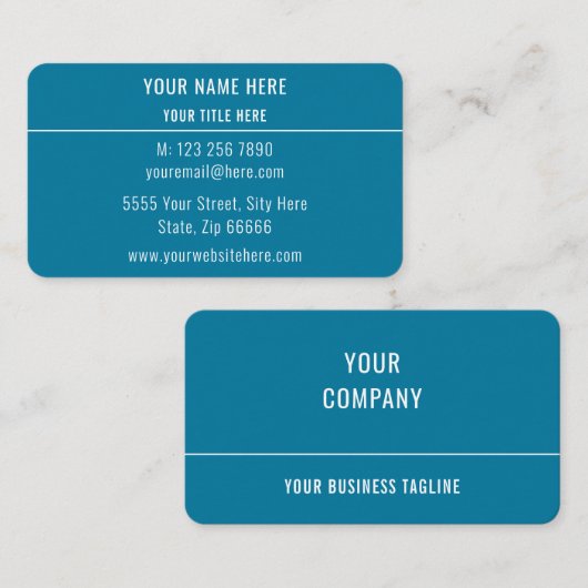 Elegante Blue Business Card - Ihr eigenes Design Visitenkarte (Vorne/Hinten)