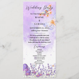 Elegante Blue Butterfly Rustic Watercolor Wedding Menükarte