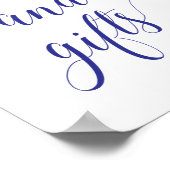 Elegante Blue Cards und Geschenke Hochzeitssymbol Poster (Ecke)