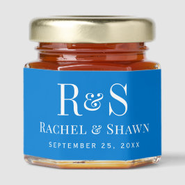 Elegante Blue Chic Moderne Monogram Wedding