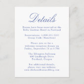 Elegante Blue Chinoiserie Blumenstrauß Details zur Begleitkarte (Vorderseite)