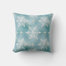 Elegante Blue Christmas Holiday Snowflake Kissen