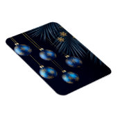 Elegante Blue Christmas Ornaments Magnet (Rechte Seite)