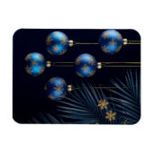Elegante Blue Christmas Ornaments Magnet (Horizontal)