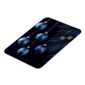Elegante Blue Christmas Ornaments Magnet (Linke Seite)