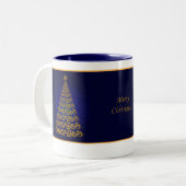 Elegante Blue Christmas Tree Tasse (Vorderseite Links)