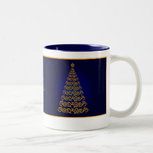 Elegante Blue Christmas Tree Tasse
