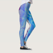 Elegante Blue Decorative Dahlia Blume Leggings (Rechts)