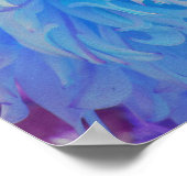 Elegante Blue Decorative Dahlia Blume Poster (Ecke)