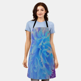 Elegante Blue Decorative Dahlia Blume Schürze