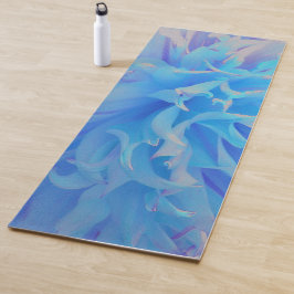 Elegante Blue Decorative Dahlia Blume Yogamatte