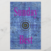 Elegante Blue Denim Motif Vektormuster Art Briefpapier (Vorderseite)