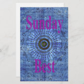 Elegante Blue Denim Motif Vektormuster Art Briefpapier (Vorne/Hinten)