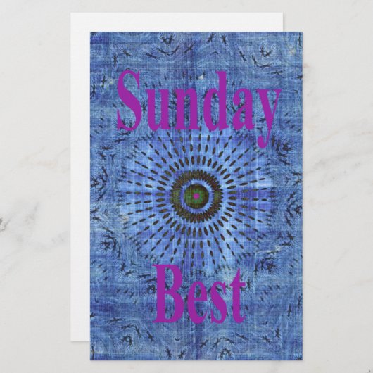 Elegante Blue Denim Motif Vektormuster Art Briefpapier (Vorne/Hinten)