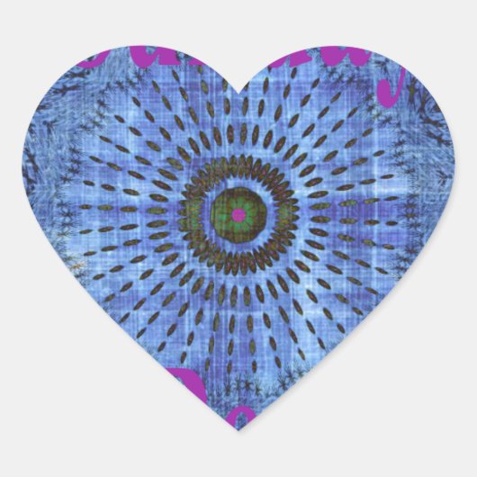 Elegante Blue Denim Motif Vektormuster Art Herz-Aufkleber (Vorderseite)