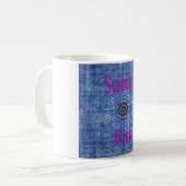 Elegante Blue Denim Motif Vektormuster Art Kaffeetasse (Vorderseite Links)