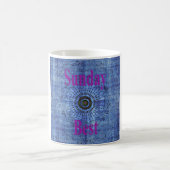 Elegante Blue Denim Motif Vektormuster Art Kaffeetasse (Mittel)