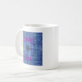 Elegante Blue Denim Motif Vektormuster Art Kaffeetasse (Vorderseite Links)