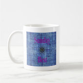 Elegante Blue Denim Motif Vektormuster Art Kaffeetasse (Links)