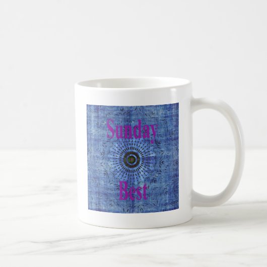 Elegante Blue Denim Motif Vektormuster Art Kaffeetasse (Rechts)