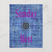 Elegante Blue Denim Motif Vektormuster Art Postkarte (Vorderseite)