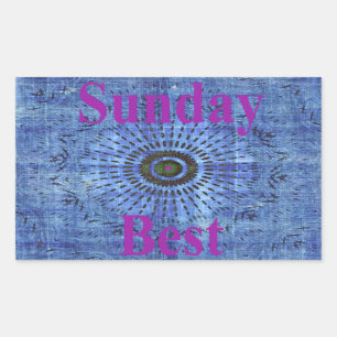 Elegante Blue Denim Motif Vektormuster Art Rechteckiger Aufkleber